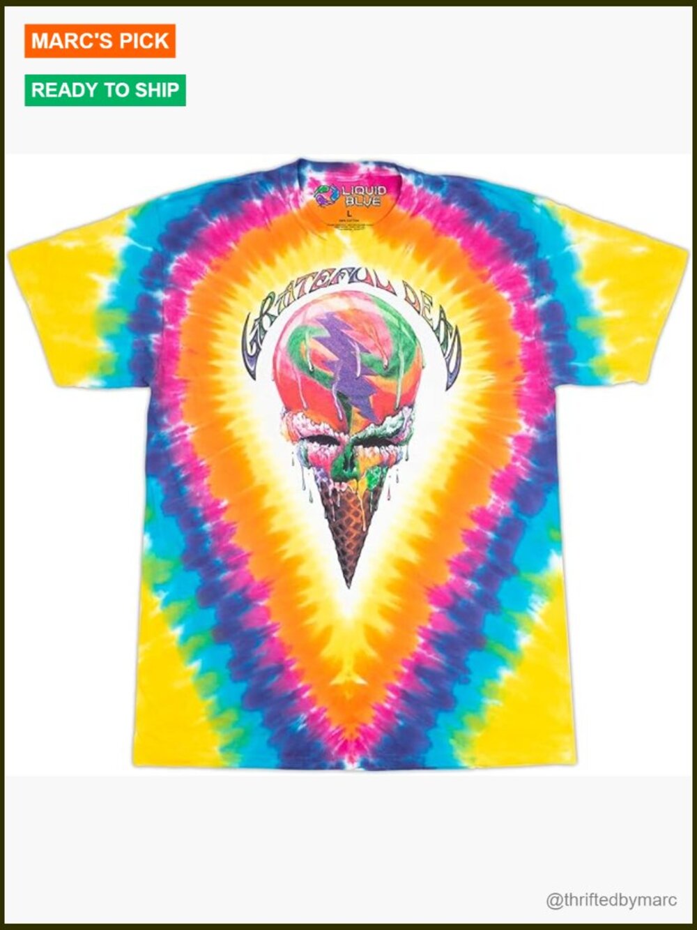 Vintage Psychedelic Tie Dye T-Shirt Organic Cotton Concert Festival Tee